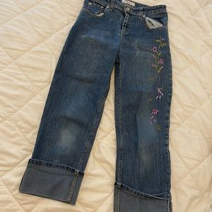Floral embroider jeans